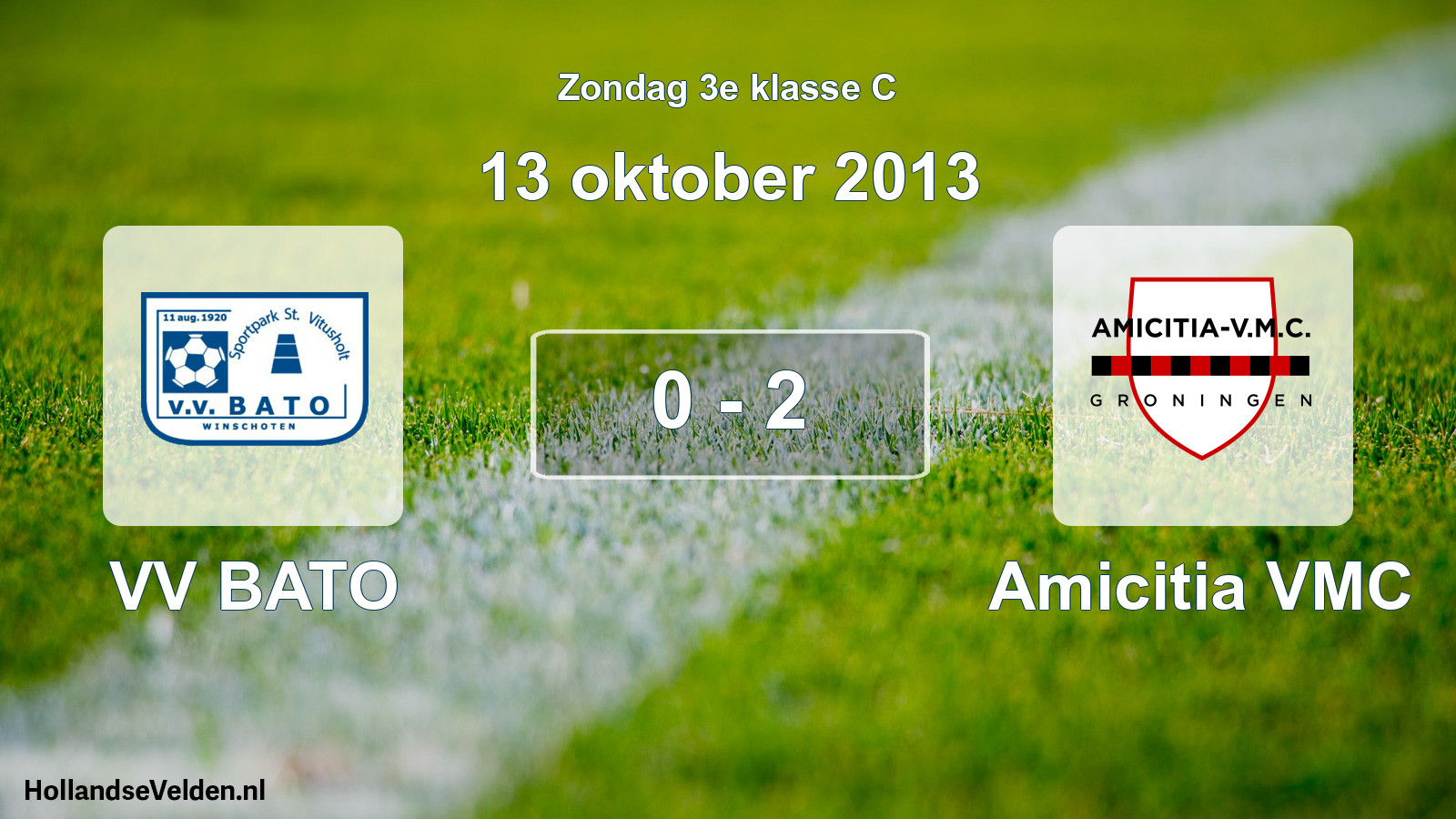 Total number of matches played: VV BATO - Amicitia VMC 0 - 2 (13 October 2013)