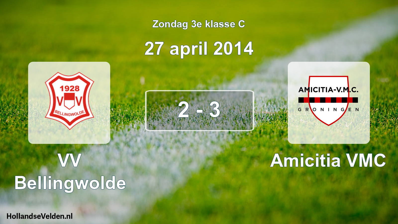 Total number of matches played: VV Bellingwolde - Amicitia VMC 2 - 3 (27 April 2014)