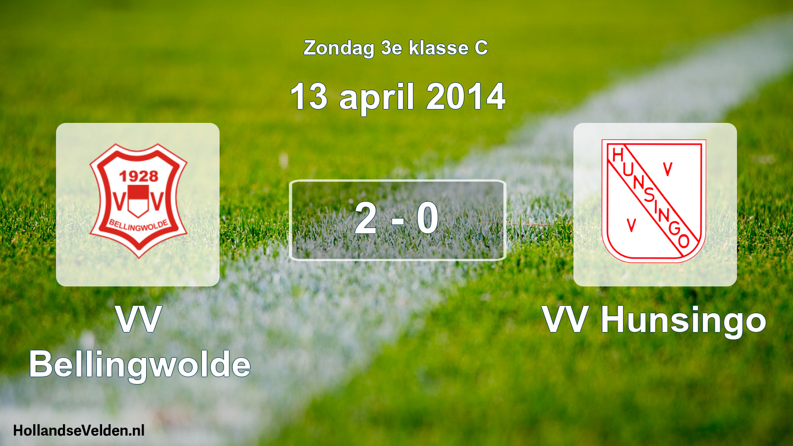 Total number of matches played: VV Bellingwolde - VV Hunsingo 2 - 0 (13 April 2014)