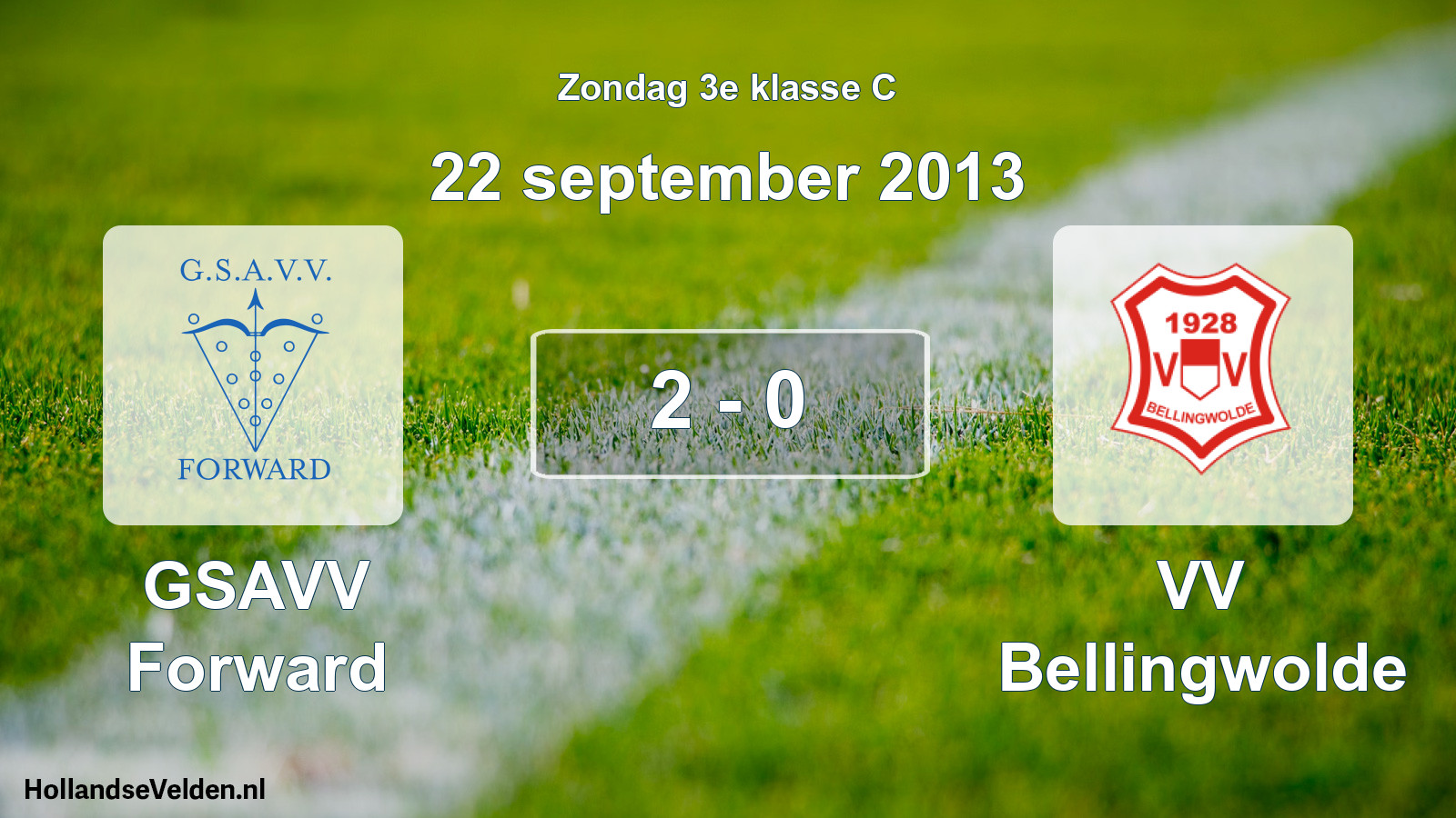 Total number of matches played: GSAVV Forward - VV Bellingwolde 2 - 0 (22 September 2013)