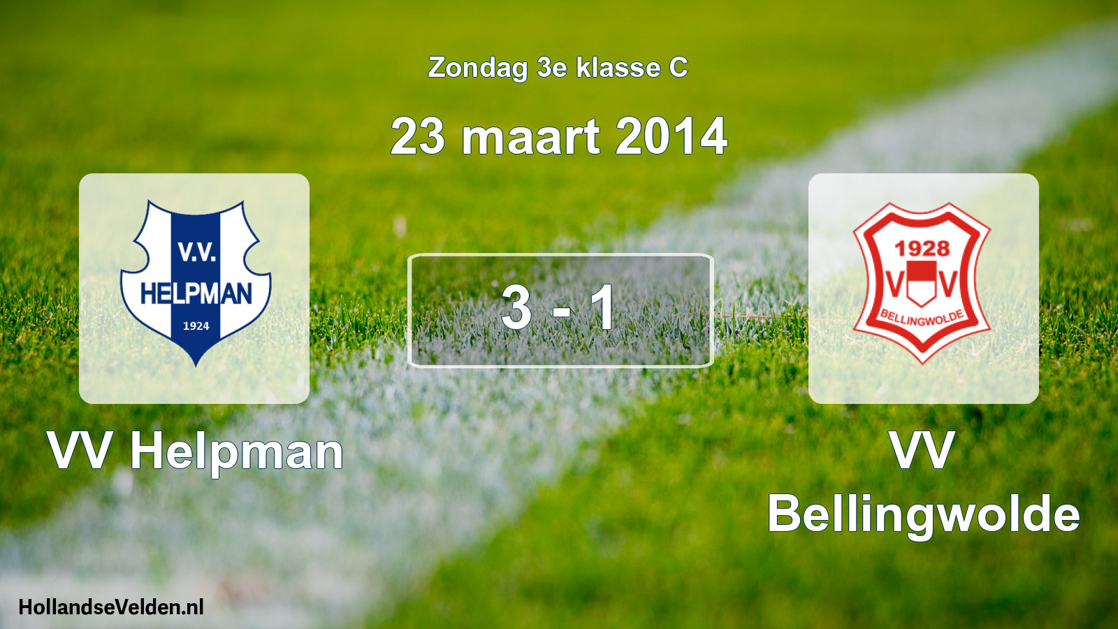 Total number of matches played: VV Helpman - VV Bellingwolde 3 - 1 (23 March 2014)