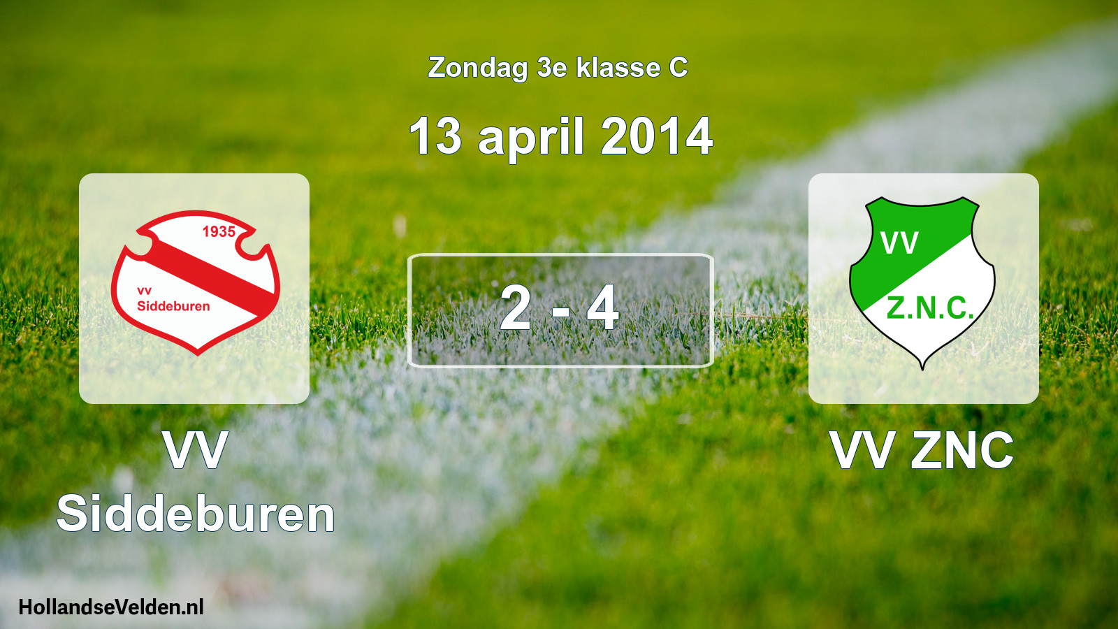 Total number of matches played: VV Siddeburen - VV ZNC 2 - 4 (13 April 2014)