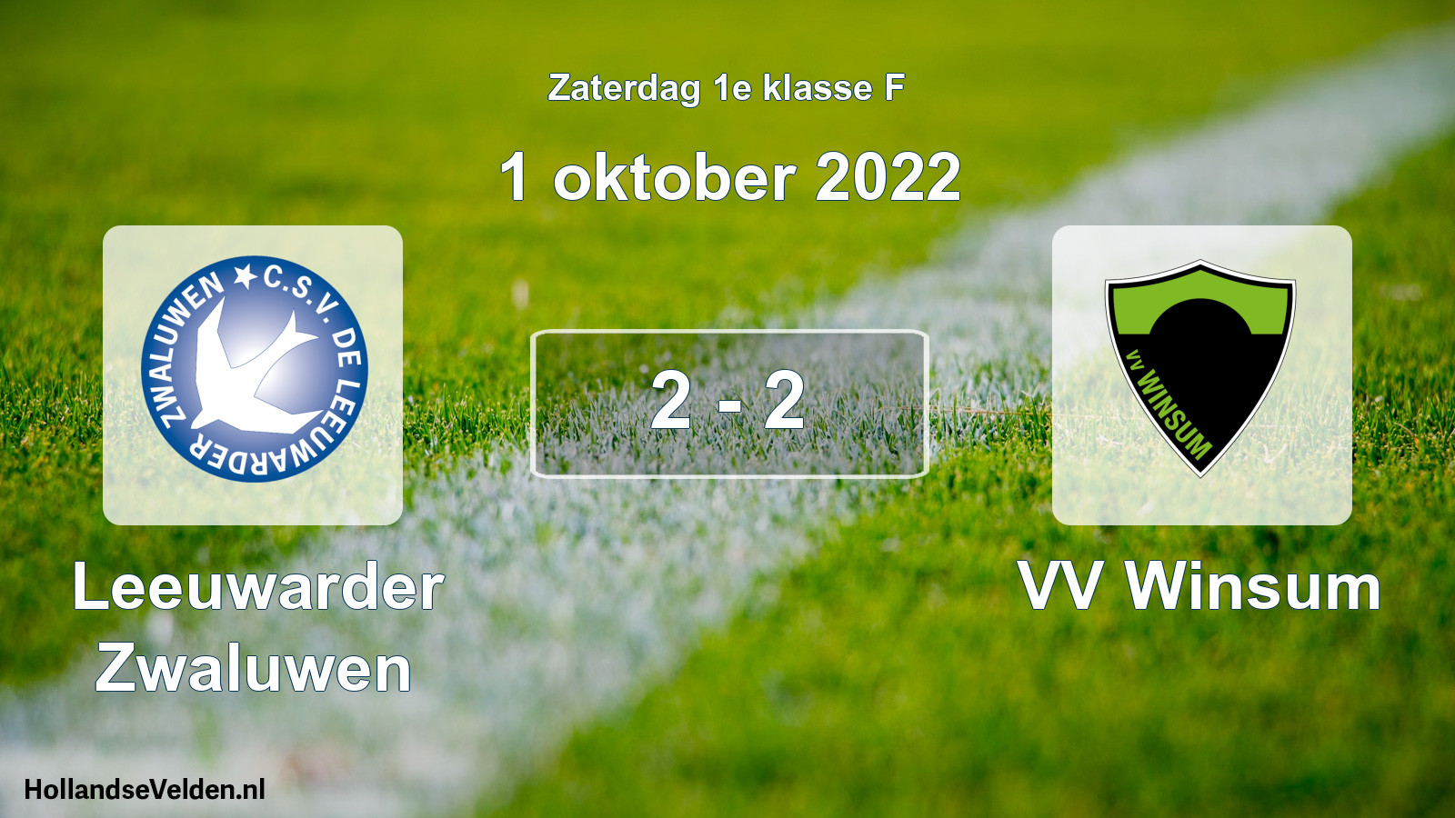 Total number of matches played: Leeuwarder Zwaluwen - VV Winsum 2 - 2 (1 October 2022)