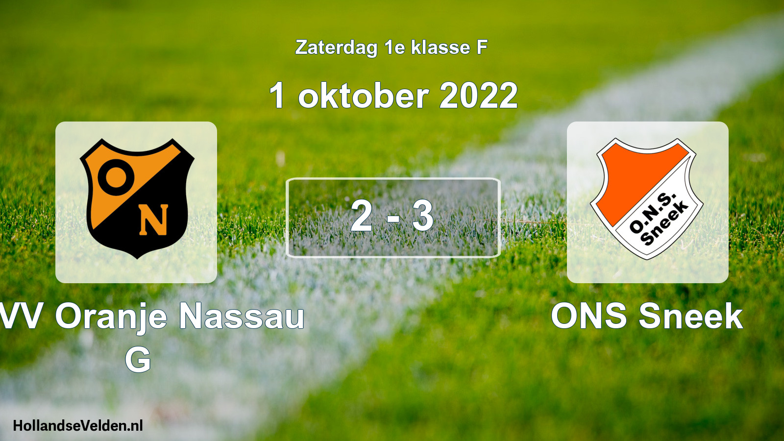 Total number of matches played: CVV Oranje Nassau G - ONS Sneek 2 - 3 (1 October 2022)