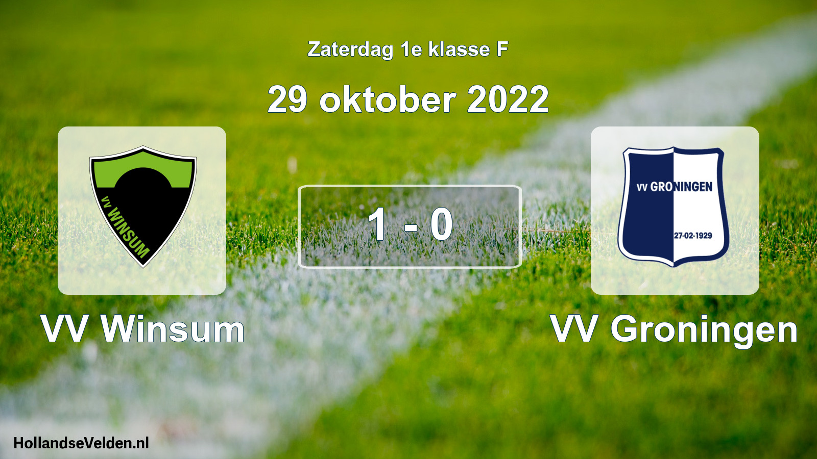 Total number of matches played: VV Winsum - VV Groningen 1 - 0 (29 October 2022)
