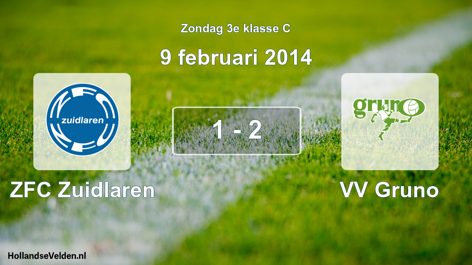 Total number of matches played: ZFC Zuidlaren - VV Gruno 1 - 2 (9 February 2014)