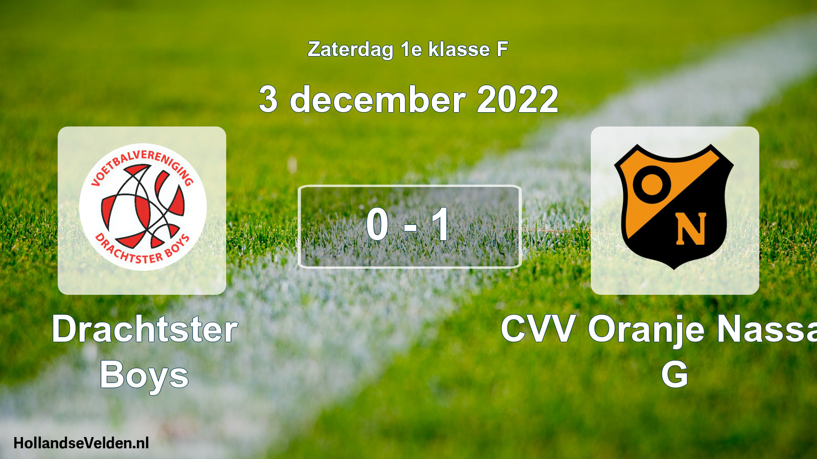 Total number of matches played: Drachtster Boys - CVV Oranje Nassau G 0 - 1 (3 December 2022)