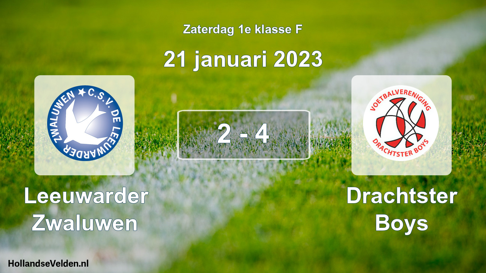 Total number of matches played: Leeuwarder Zwaluwen - Drachtster Boys 2 - 4 (21 January 2023)