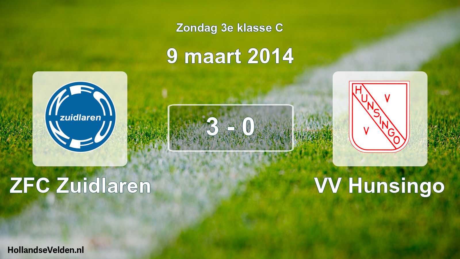 Total number of matches played: ZFC Zuidlaren - VV Hunsingo 3 - 0 (9 March 2014)