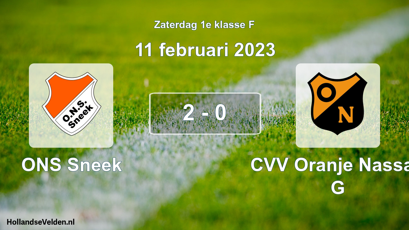 Total number of matches played: ONS Sneek - CVV Oranje Nassau G 2 - 0 (11 February 2023)