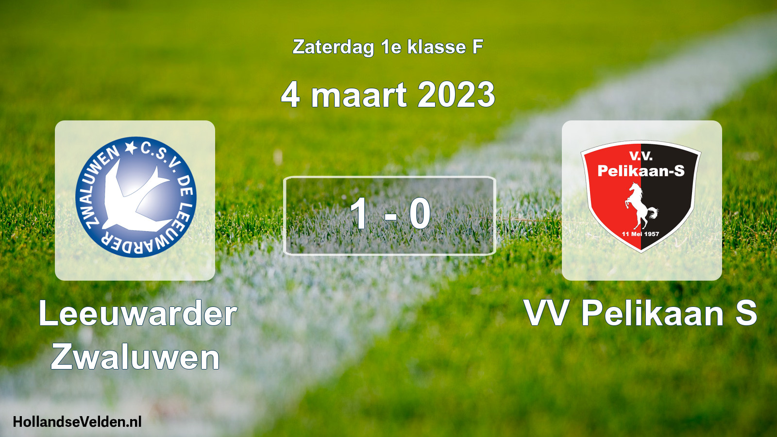 Total number of matches played: Leeuwarder Zwaluwen - VV Pelikaan S 1 - 0 (4 March 2023)