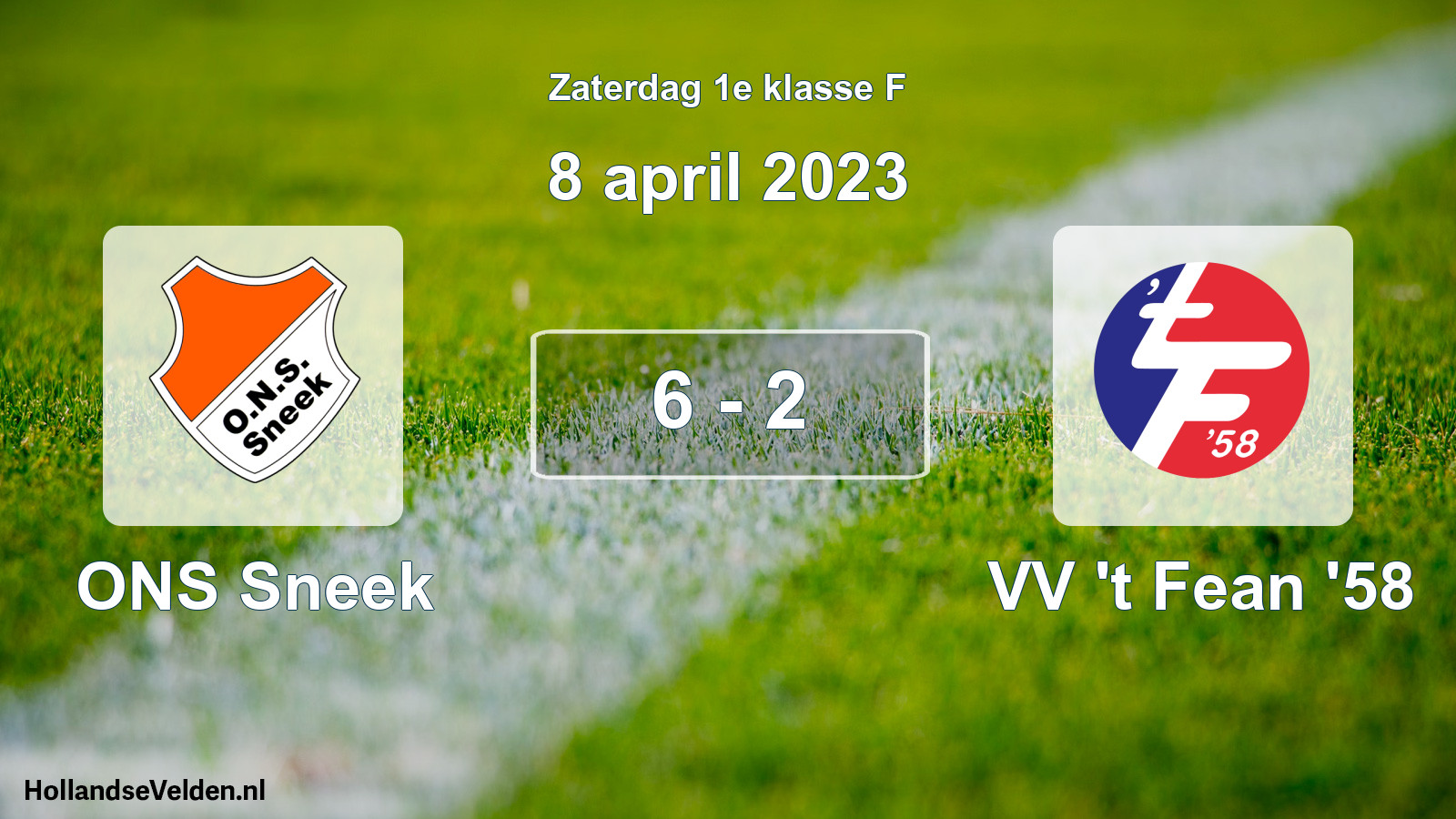 Total number of matches played: ONS Sneek - VV 't Fean '58 6 - 2 (8 April 2023)