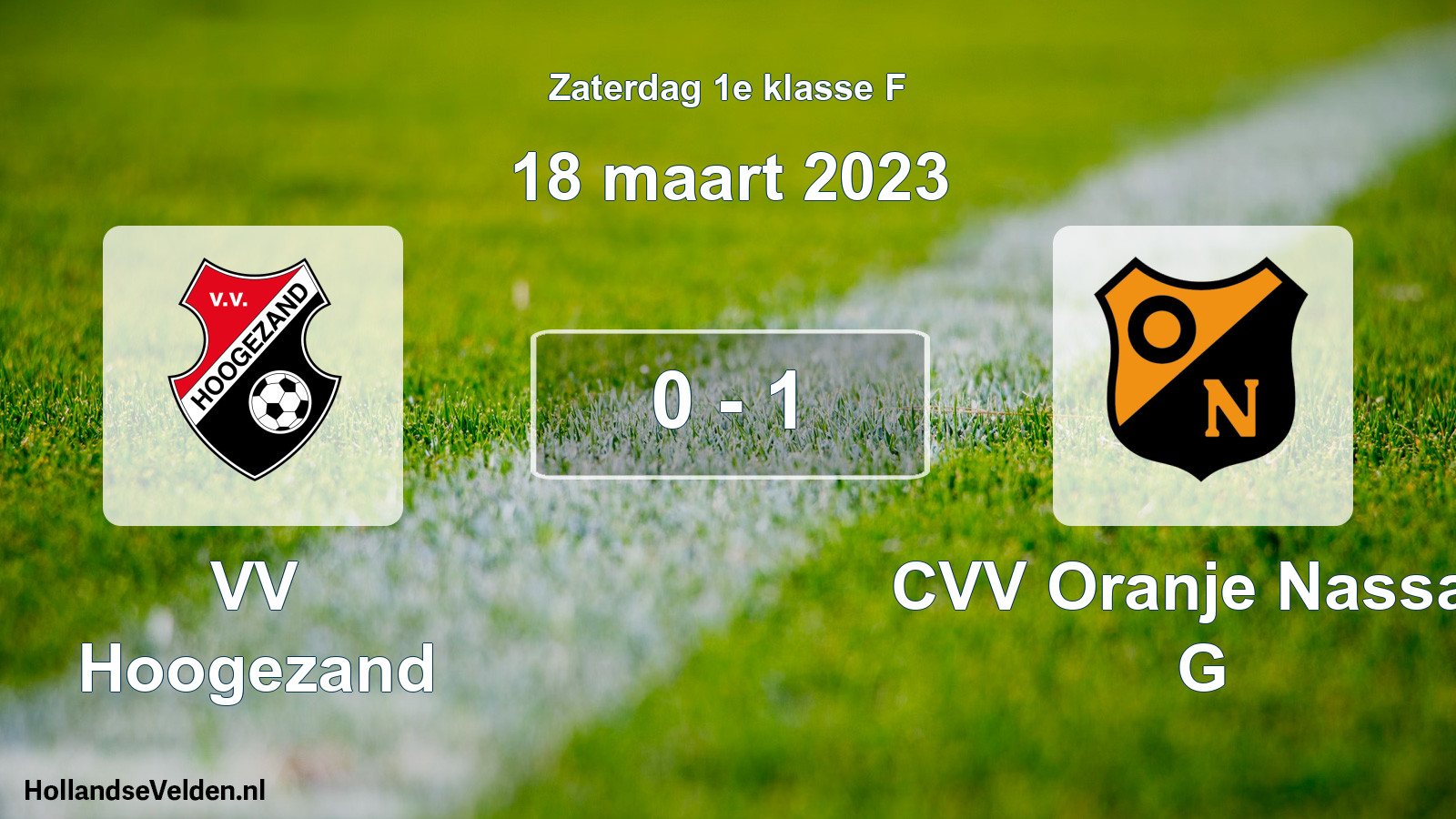 Total number of matches played: VV Hoogezand - CVV Oranje Nassau G 0 - 1 (18 March 2023)