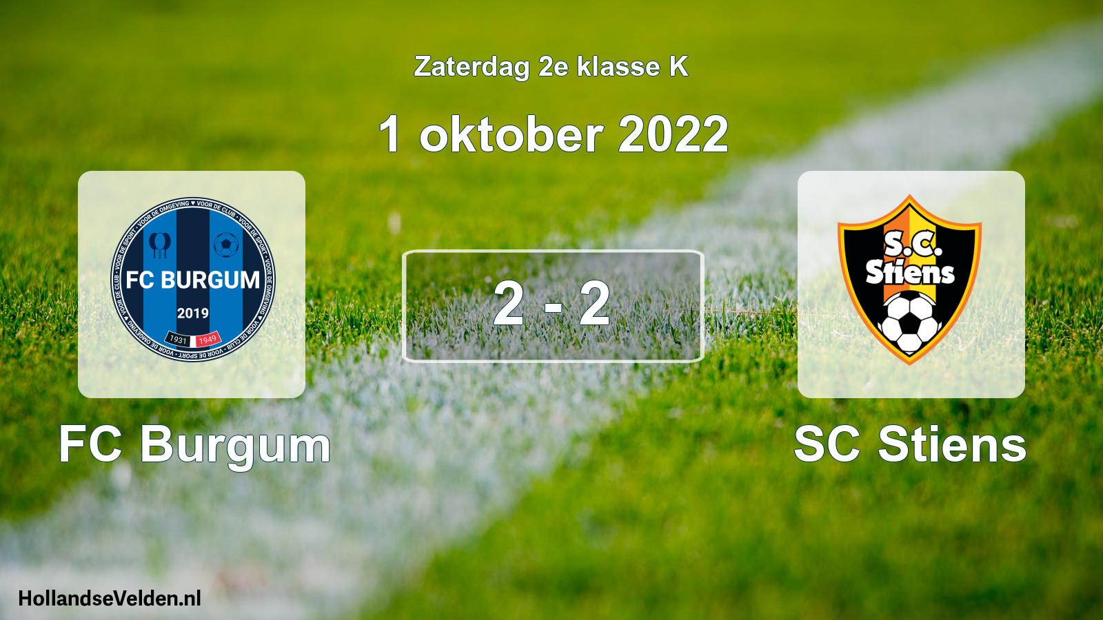 Total number of matches played: FC Burgum - SC Stiens 2 - 2 (1 October 2022)