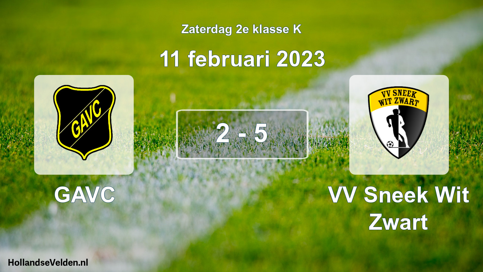 Total number of matches played: GAVC - VV Sneek Wit Zwart 2 - 5 (11 February 2023)