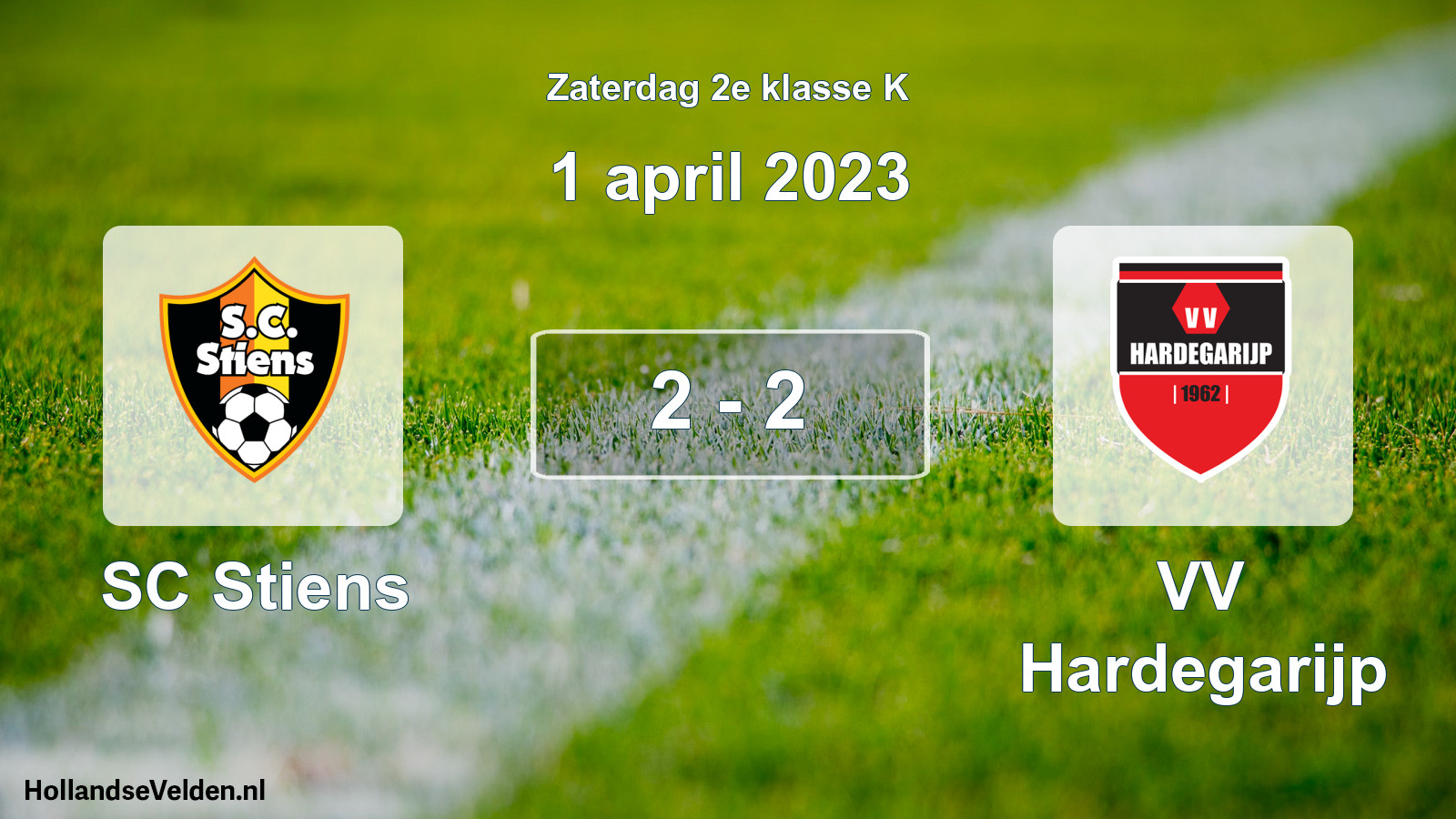 Total number of matches played: SC Stiens - VV Hardegarijp 2 - 2 (1 April 2023)