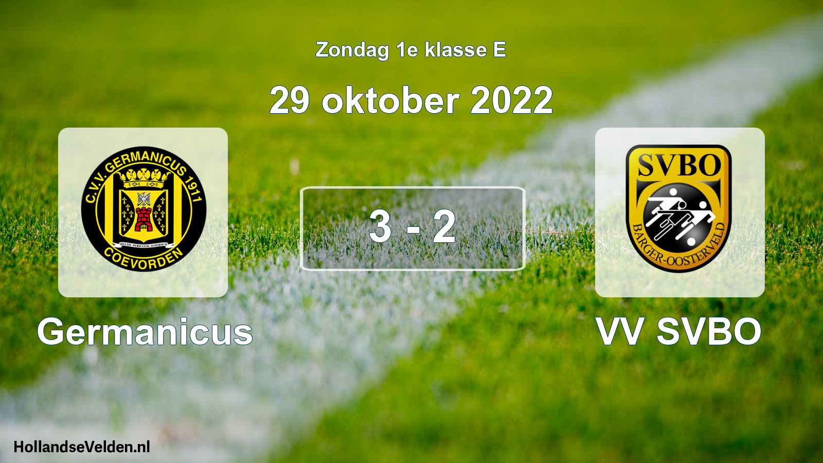 Total number of matches played: Germanicus - VV SVBO 3 - 2 (29 October 2022)