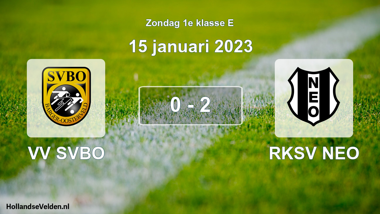 Total number of matches played: VV SVBO - RKSV NEO 0 - 2 (15 January 2023)