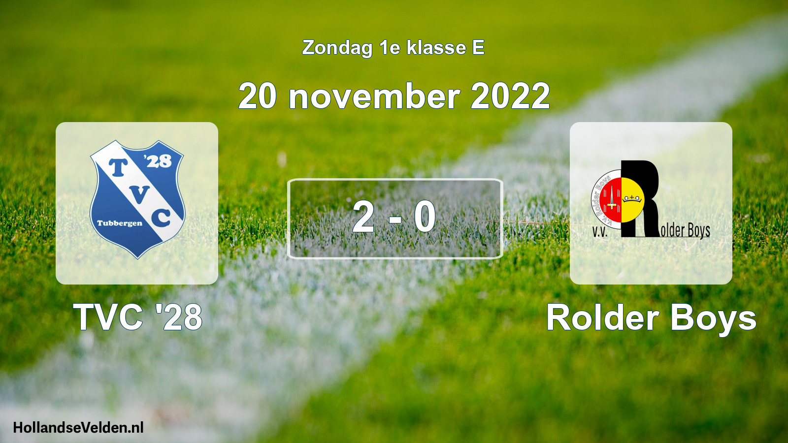 Total number of matches played: TVC '28 - Rolder Boys 2 - 0 (20 November 2022)