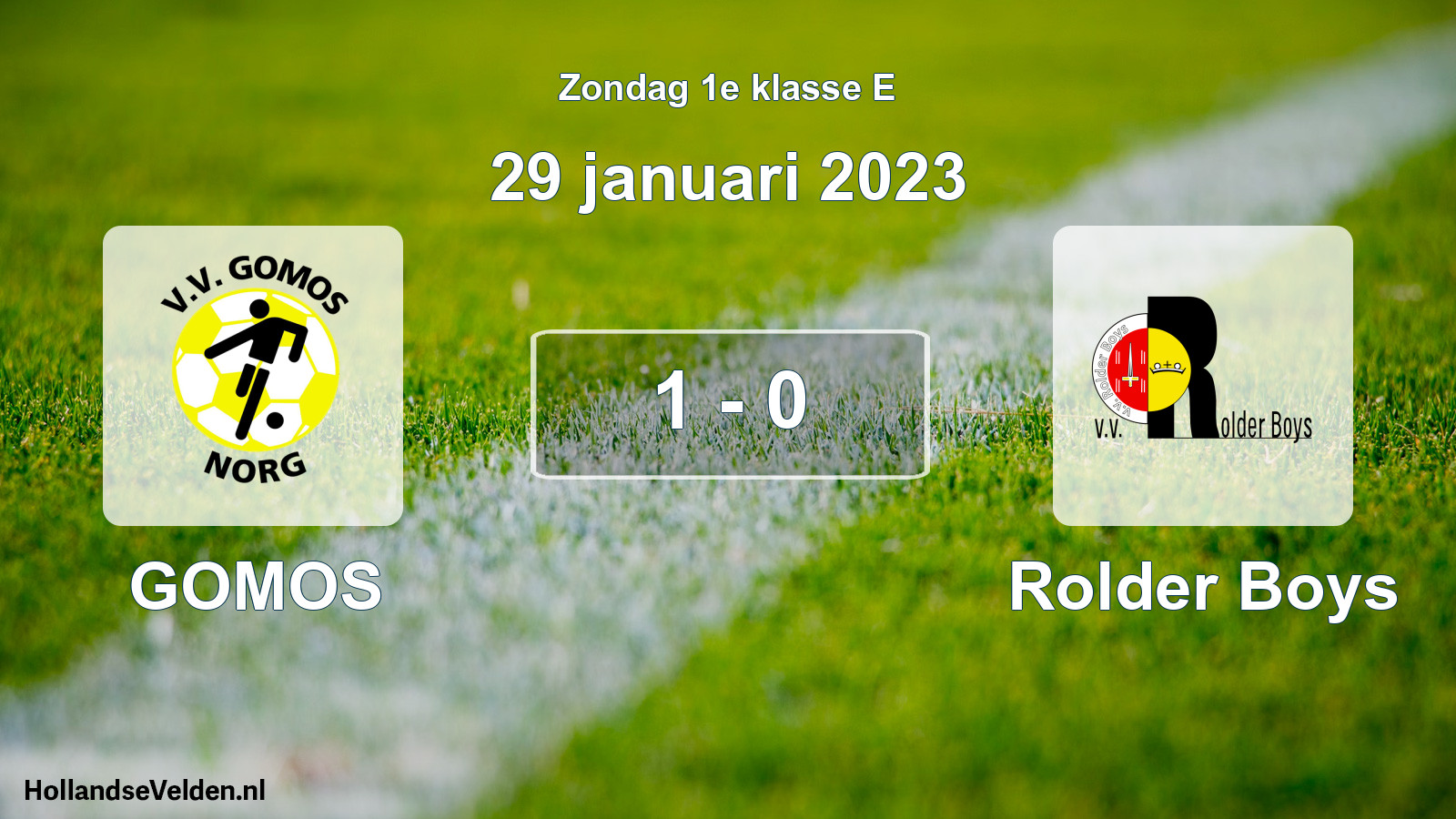 Total number of matches played: GOMOS - Rolder Boys 1 - 0 (29 January 2023)
