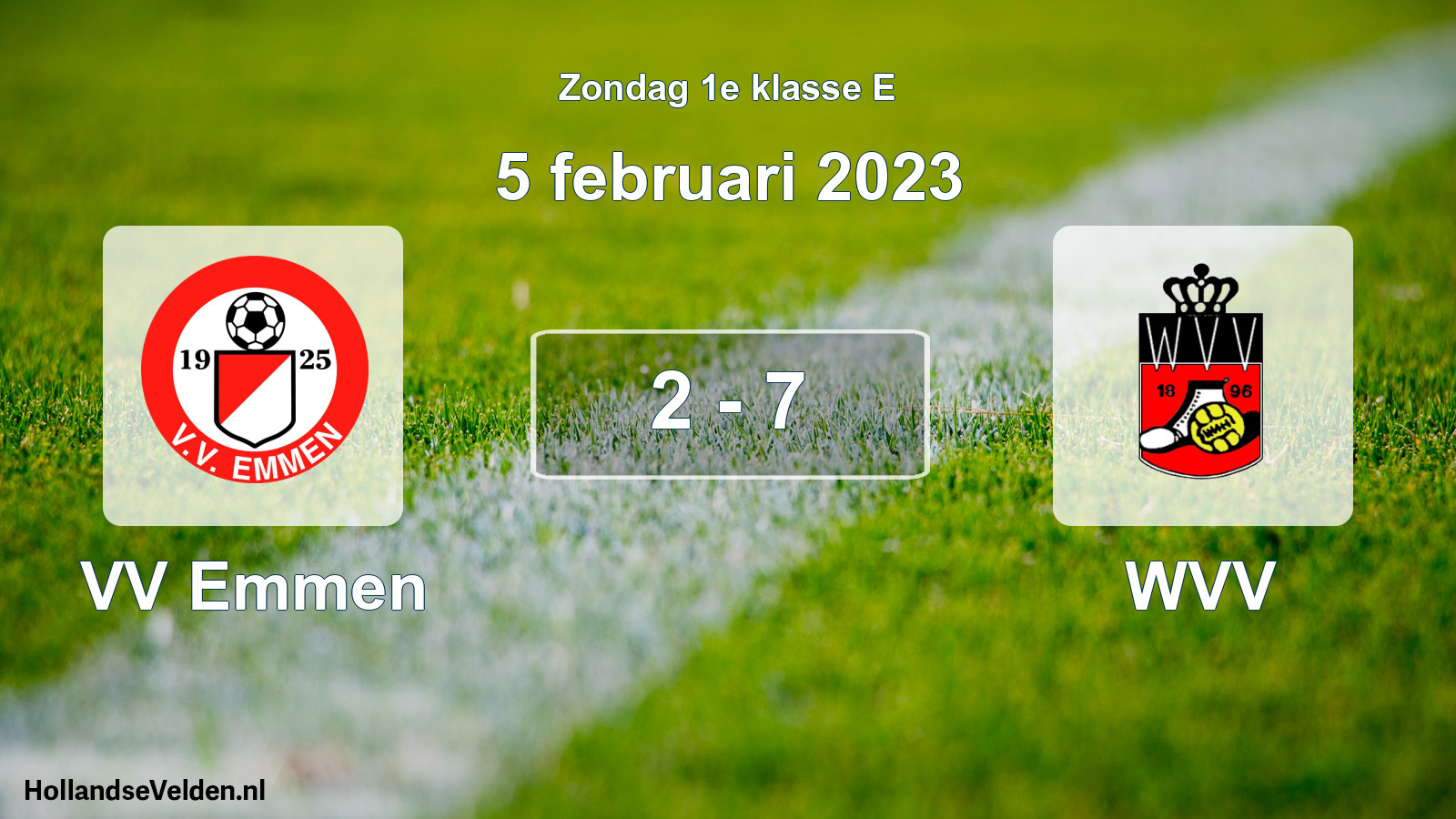 Total number of matches played: VV Emmen - WVV 2 - 7 (5 February 2023)