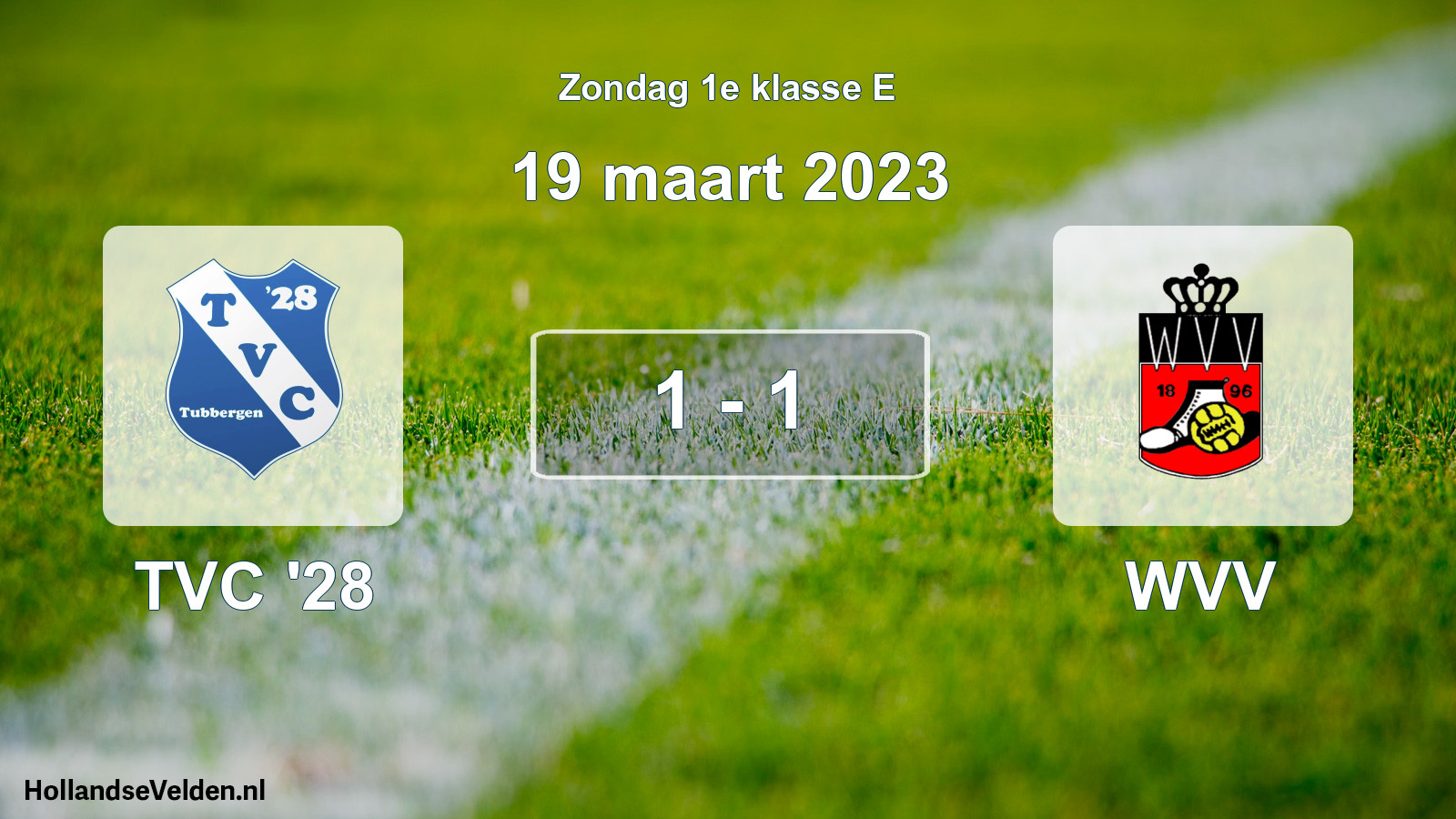 Total number of matches played: TVC '28 - WVV 1 - 1 (19 March 2023)