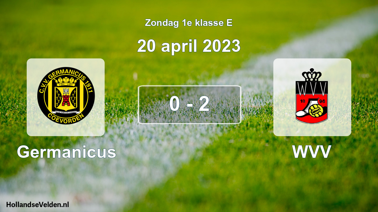 Total number of matches played: Germanicus - WVV 0 - 2 (20 April 2023)
