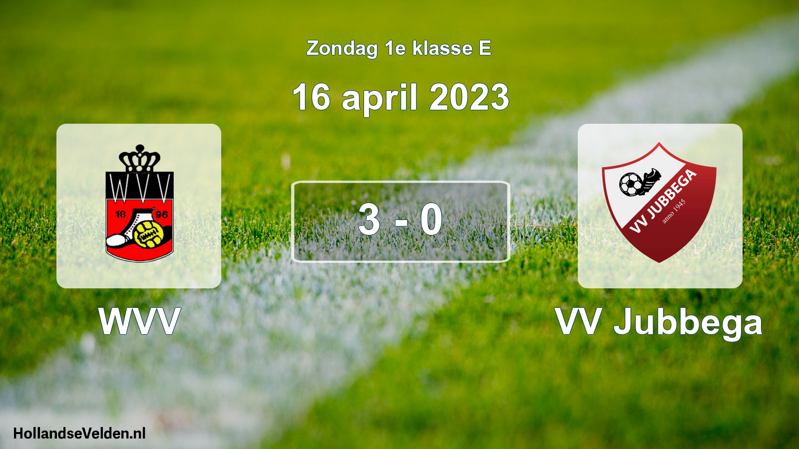 Total number of matches played: WVV - VV Jubbega 3 - 0 (16 April 2023)