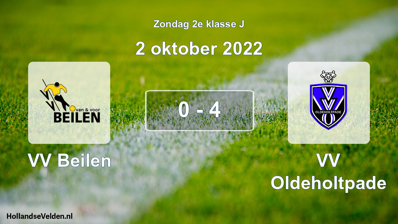 Total number of matches played: VV Beilen - VV Oldeholtpade 0 - 4 (2 October 2022)