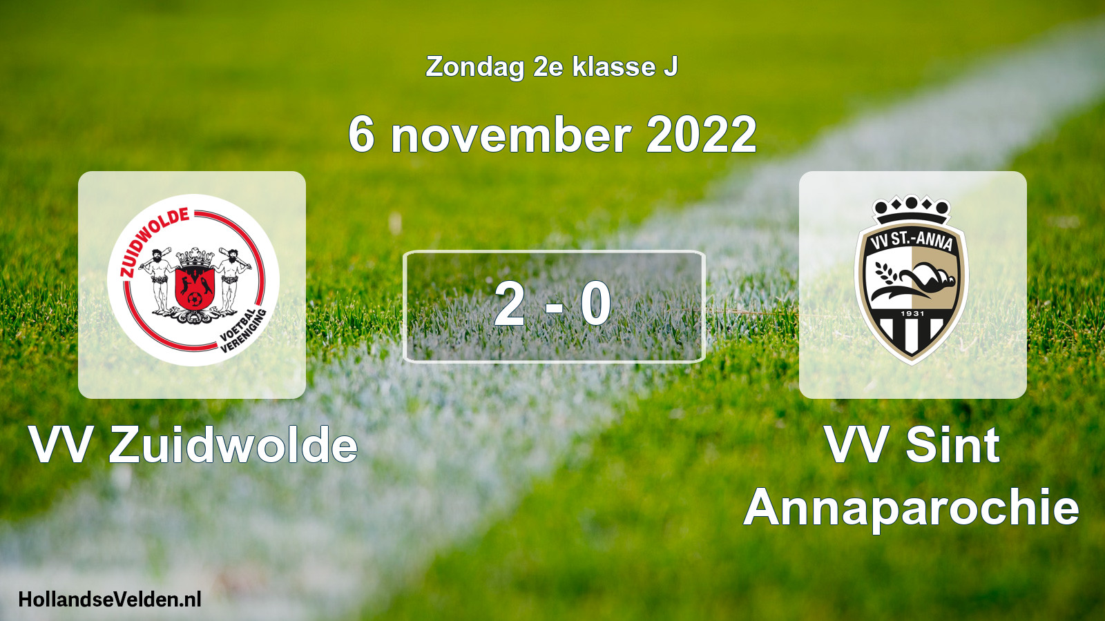 Total number of matches played: VV Zuidwolde - VV Sint Annaparochie 2 - 0 (6 November 2022)