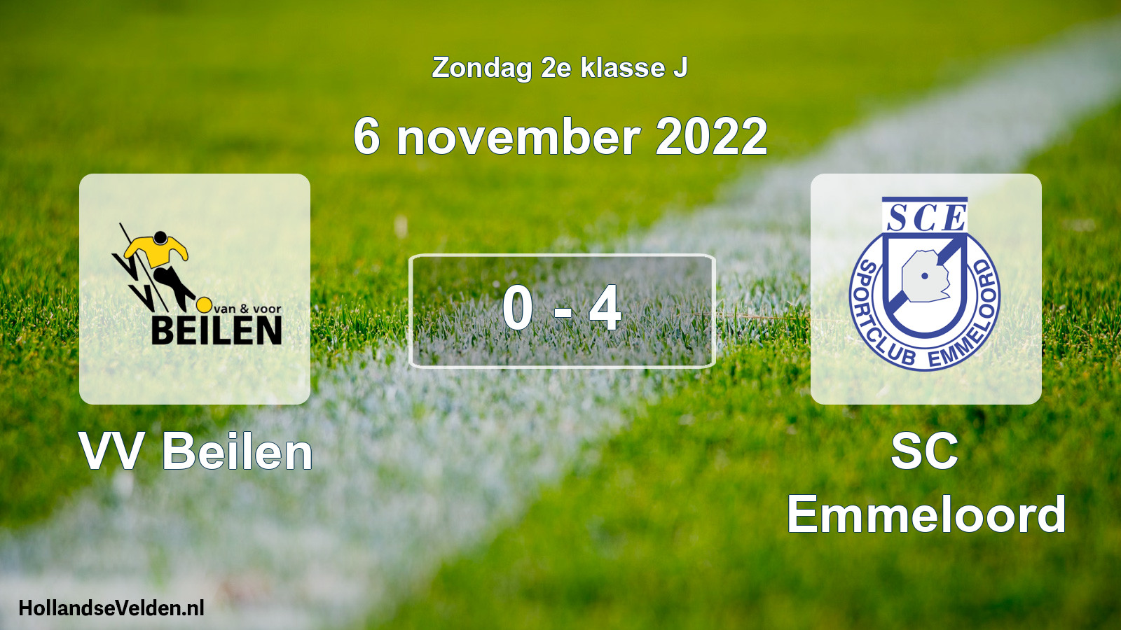 Total number of matches played: VV Beilen - SC Emmeloord 0 - 4 (6 November 2022)