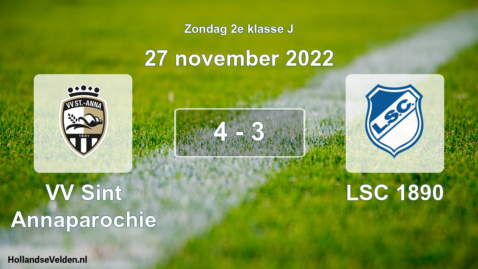 Total number of matches played: VV Sint Annaparochie - LSC 1890 4 - 3 (27 November 2022)