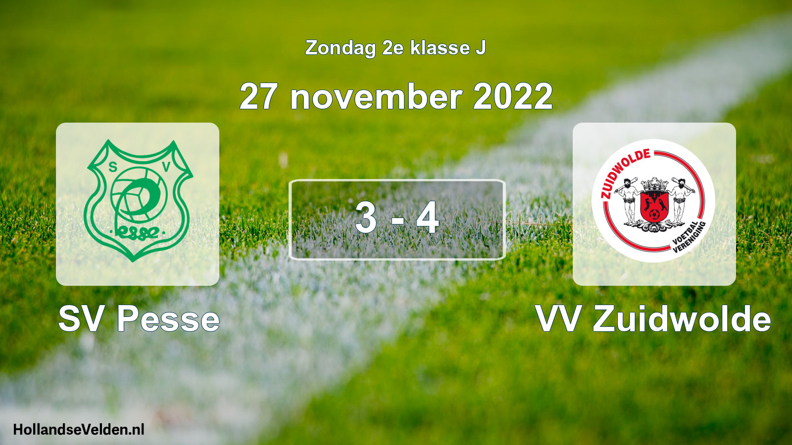 Total number of matches played: SV Pesse - VV Zuidwolde 3 - 4 (27 November 2022)