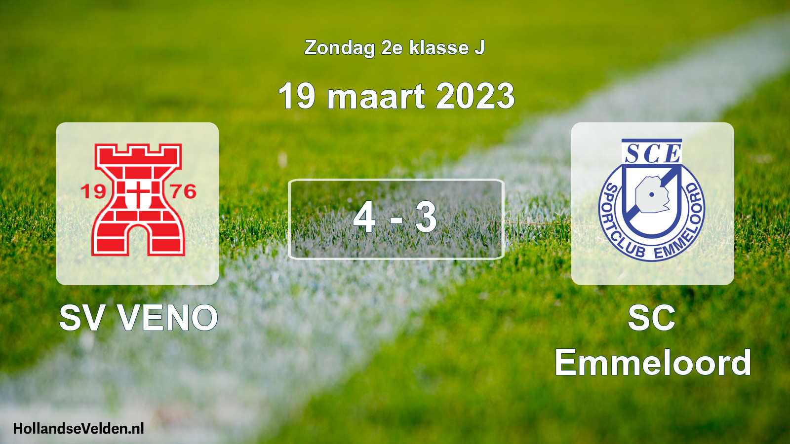 Total number of matches played: SV VENO - SC Emmeloord 4 - 3 (19 March 2023)