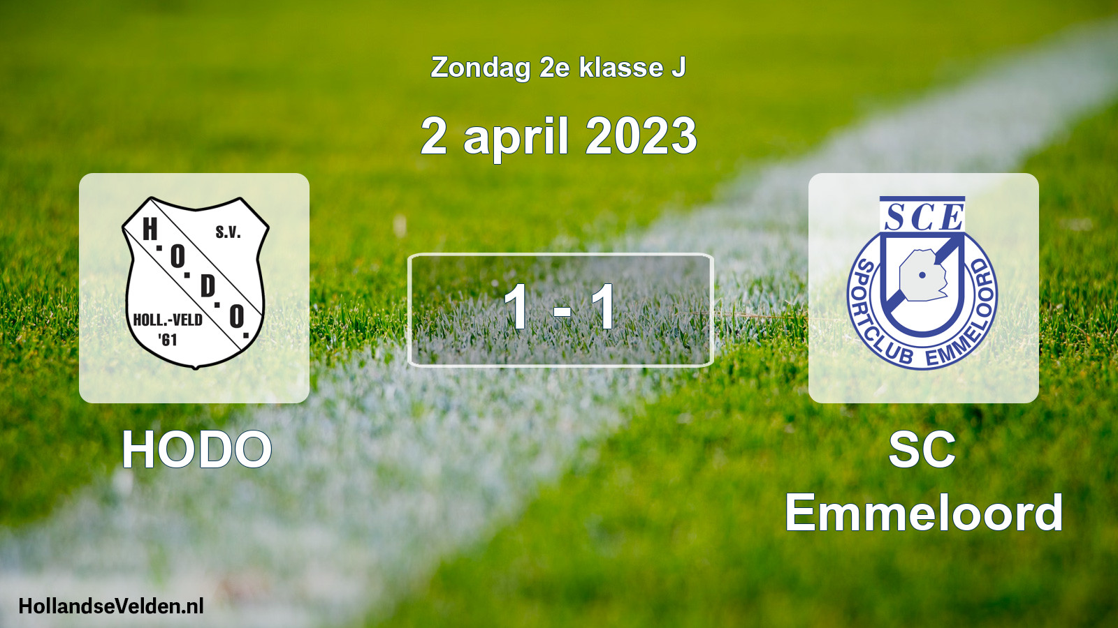 Total number of matches played: HODO - SC Emmeloord 1 - 1 (2 April 2023)