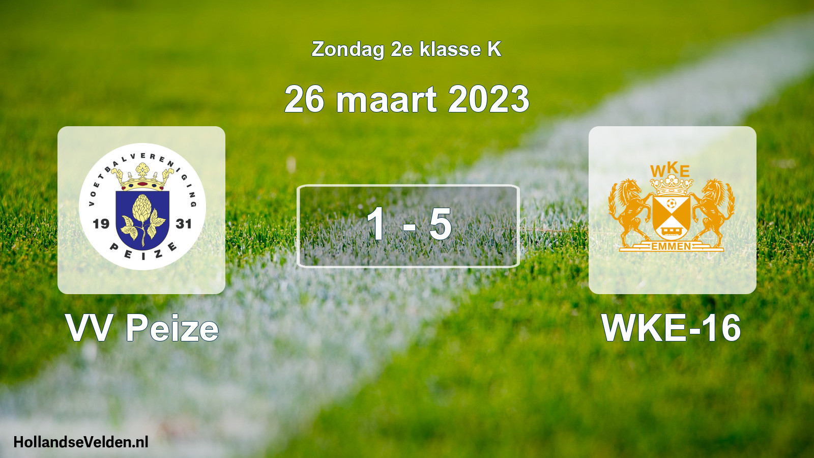 Total number of matches played: VV Peize - WKE-16 1 - 5 (26 March 2023)