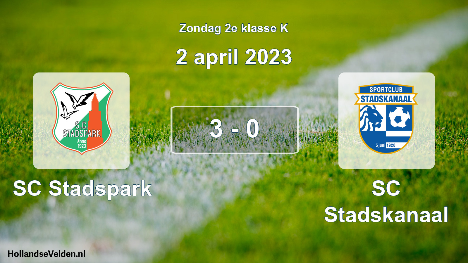 Total number of matches played: SC Stadspark - SC Stadskanaal 3 - 0 (2 April 2023)