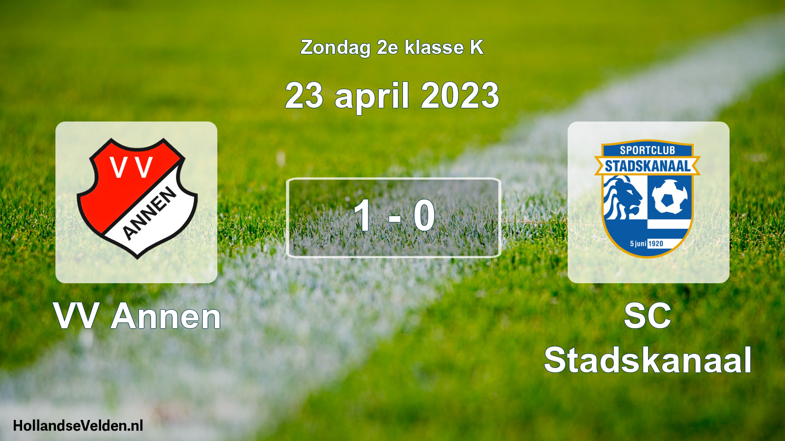 Total number of matches played: VV Annen - SC Stadskanaal 1 - 0 (23 April 2023)