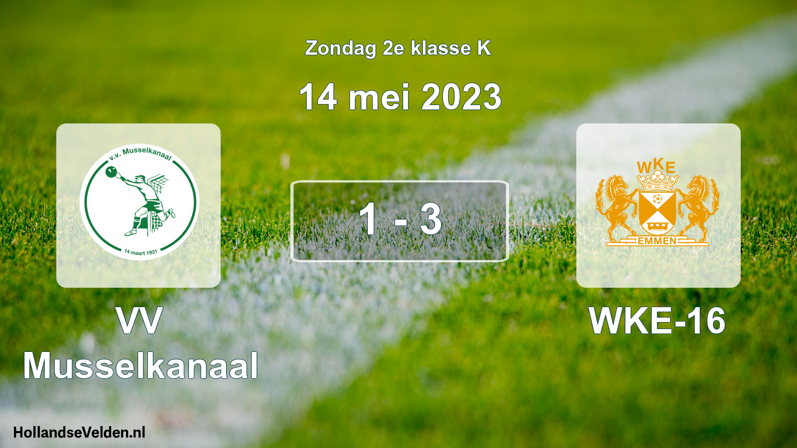 Total number of matches played: VV Musselkanaal - WKE-16 1 - 3 (14 May 2023)