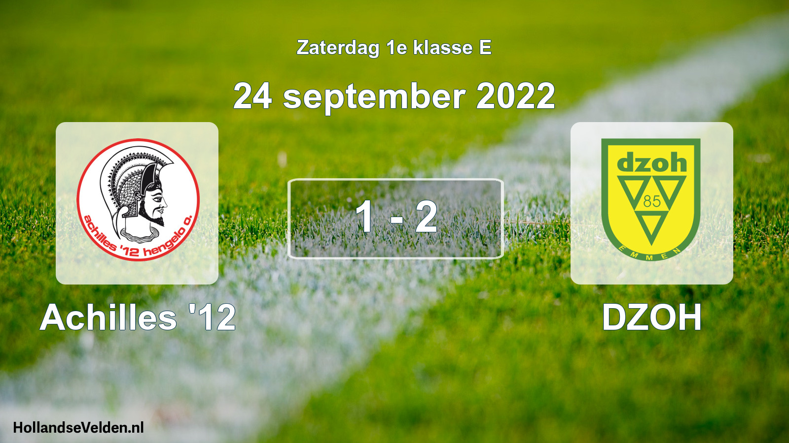 Total number of matches played: Achilles '12 - DZOH 1 - 2 (24 September 2022)