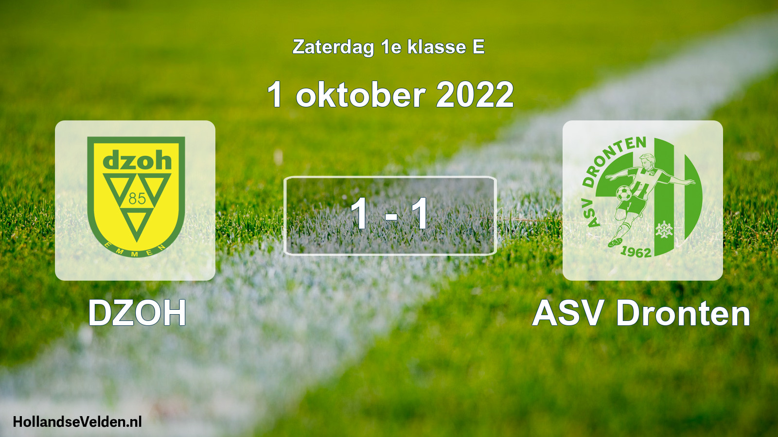 Total number of matches played: DZOH - ASV Dronten 1 - 1 (1 October 2022)