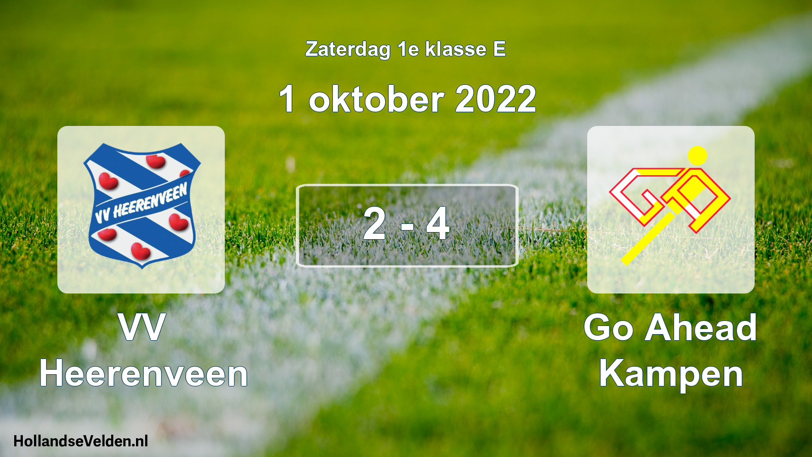 Total number of matches played: VV Heerenveen - Go Ahead Kampen 2 - 4 (1 October 2022)