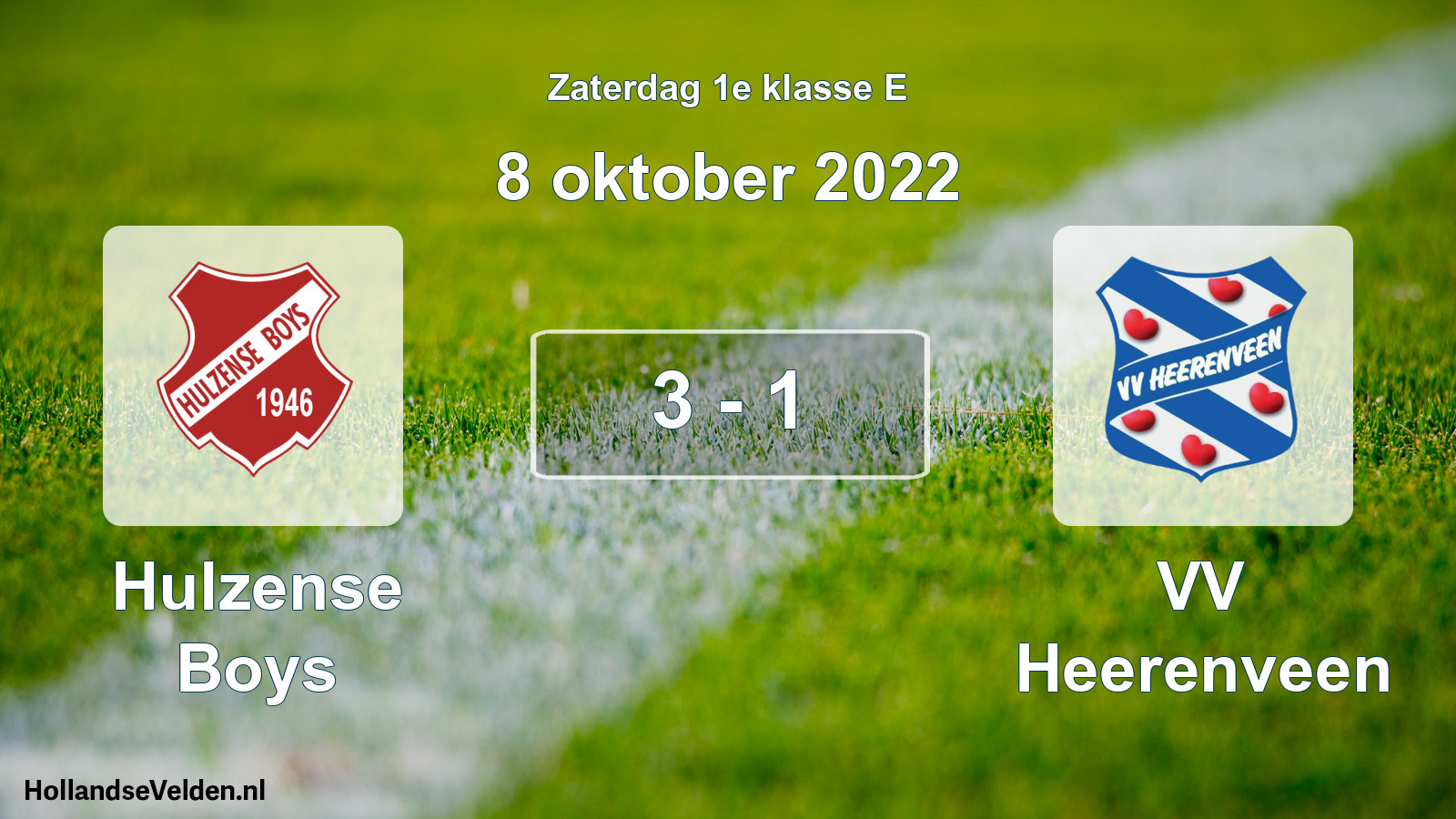 Total number of matches played: Hulzense Boys - VV Heerenveen 3 - 1 (8 October 2022)
