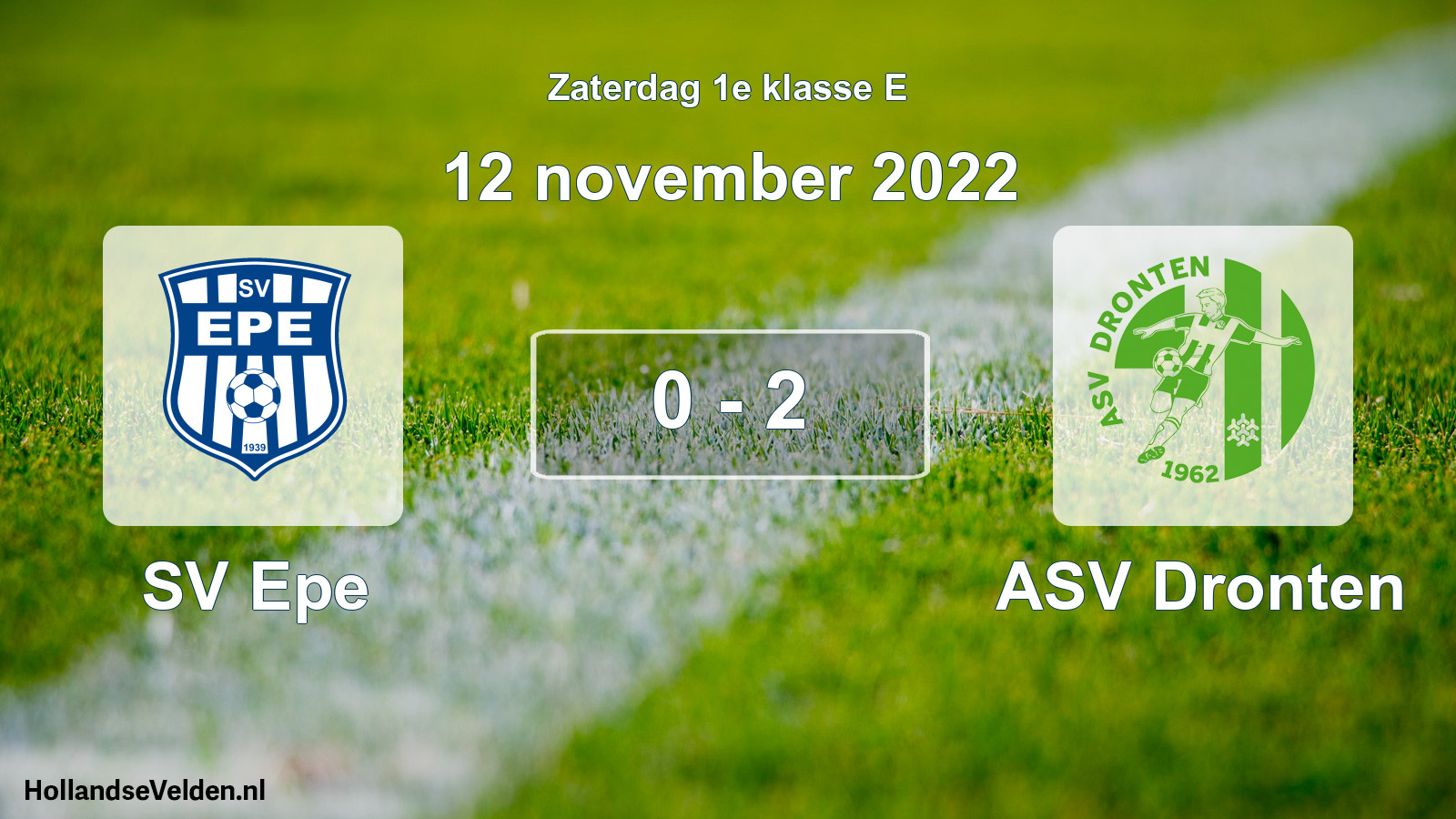 Total number of matches played: SV Epe - ASV Dronten 0 - 2 (12 November 2022)