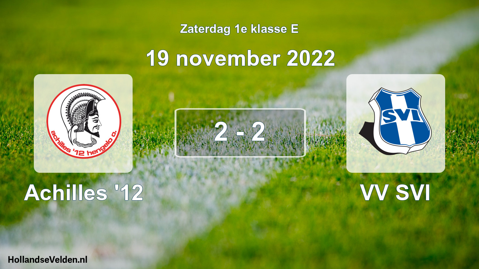 Total number of matches played: Achilles '12 - VV SVI 2 - 2 (19 November 2022)
