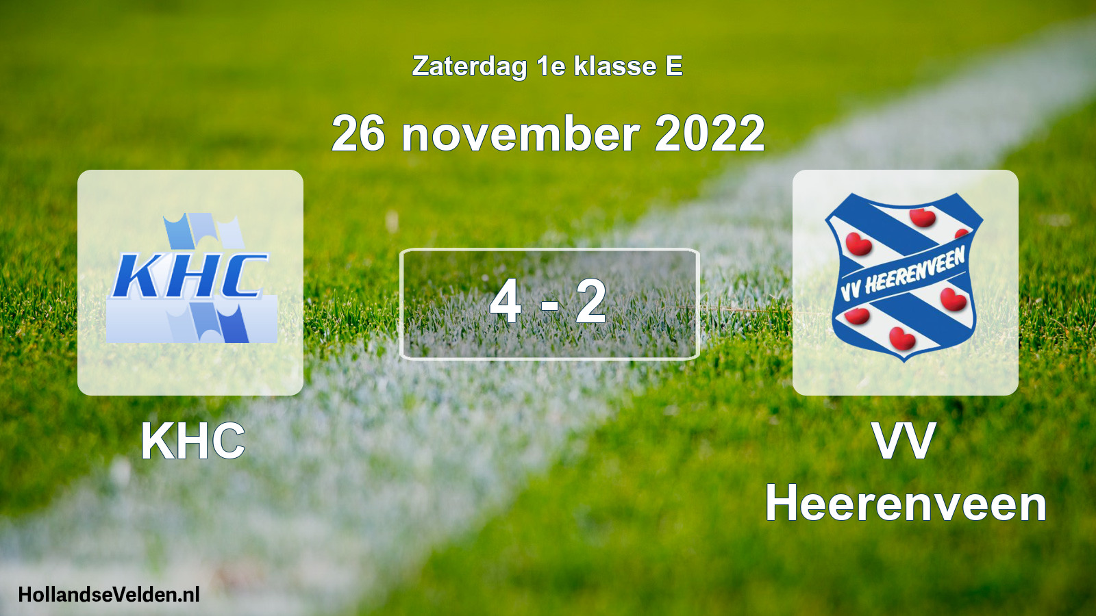 Total number of matches played: KHC - VV Heerenveen 4 - 2 (26 November 2022)
