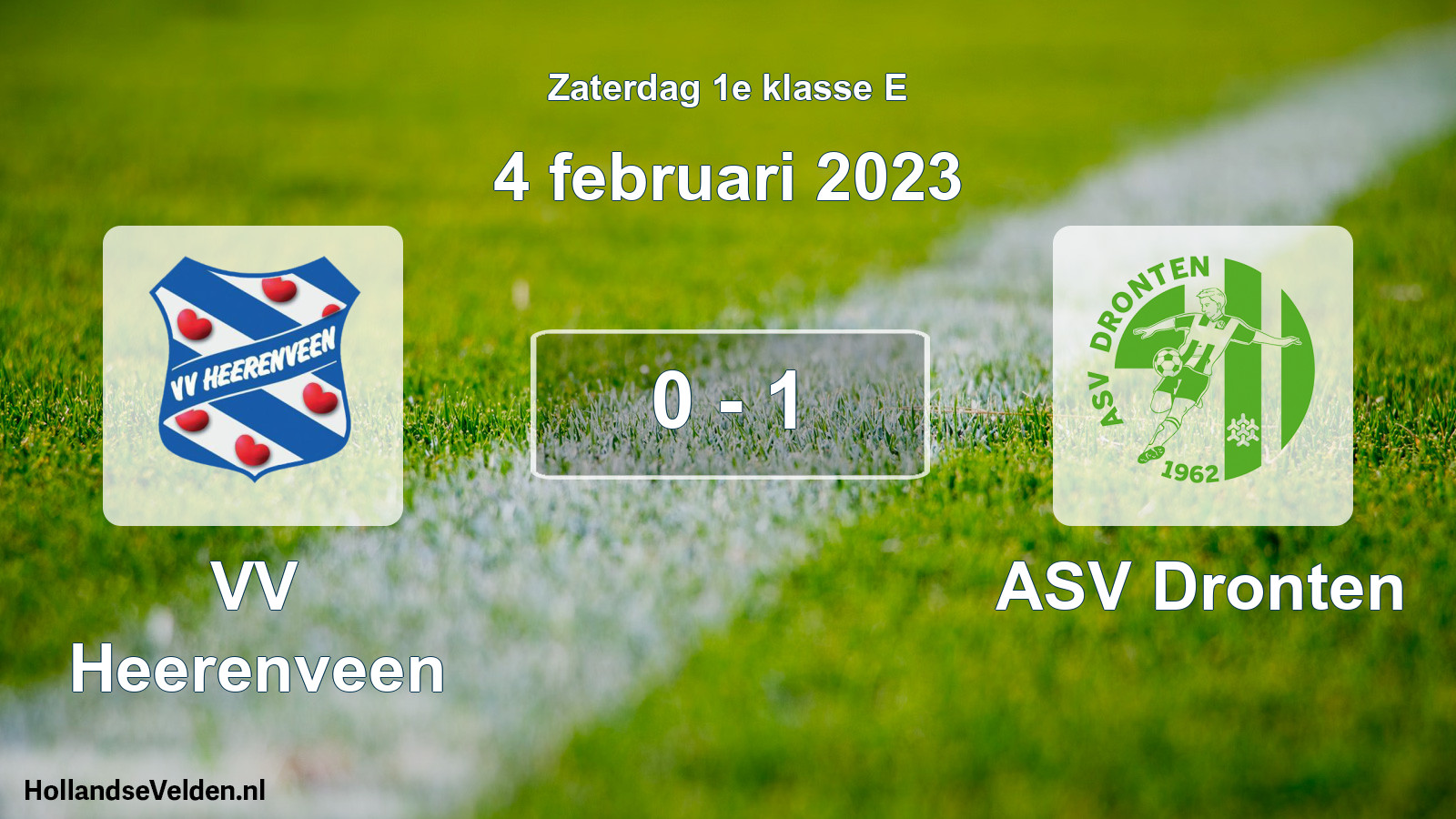 Total number of matches played: VV Heerenveen - ASV Dronten 0 - 1 (4 February 2023)