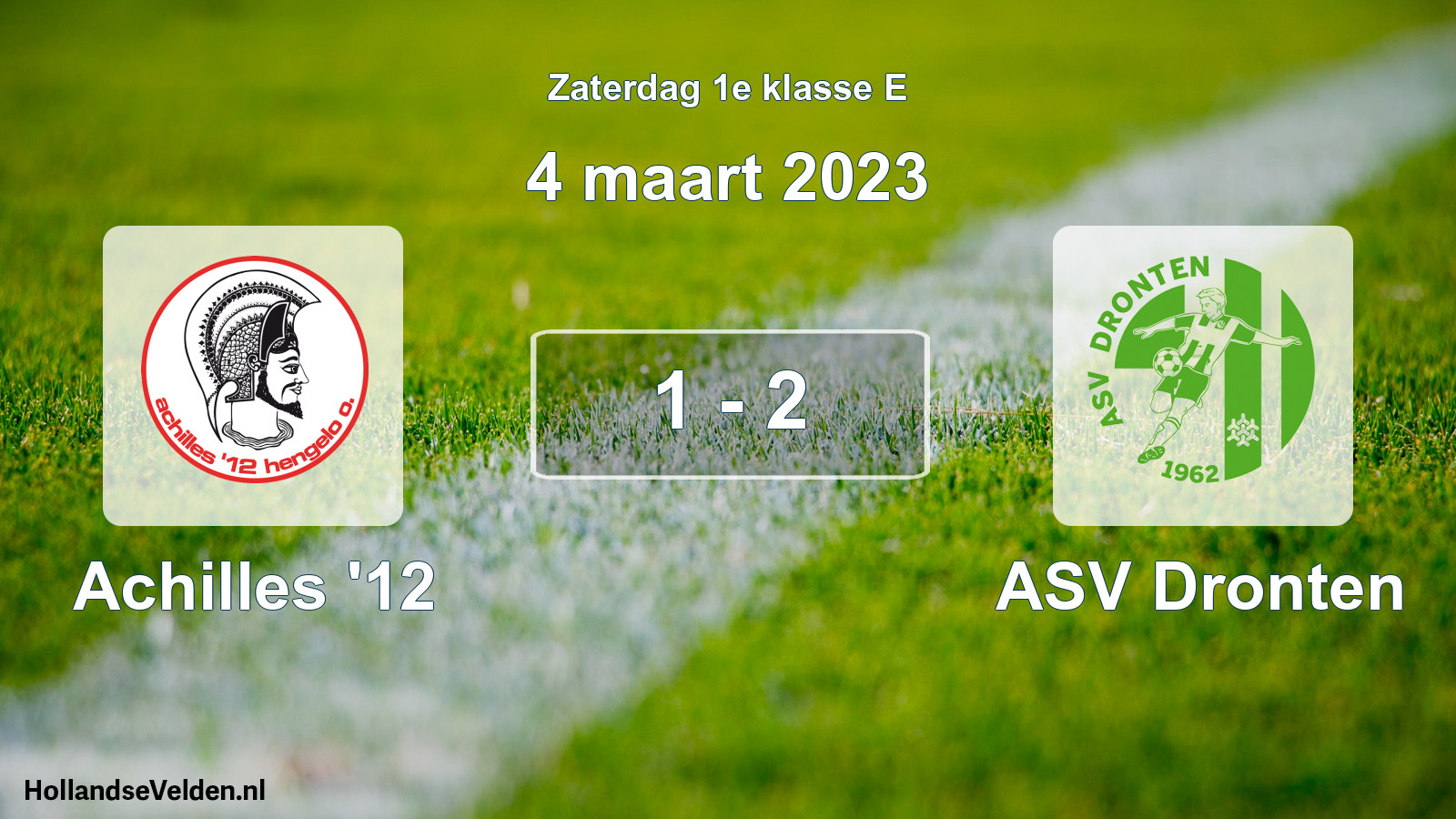 Total number of matches played: Achilles '12 - ASV Dronten 1 - 2 (4 March 2023)