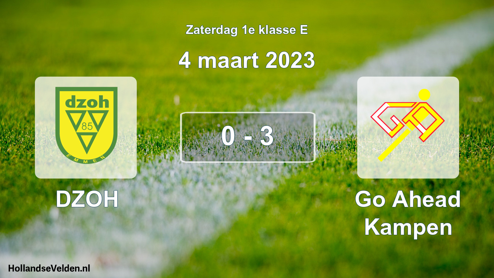 Total number of matches played: DZOH - Go Ahead Kampen 0 - 3 (4 March 2023)