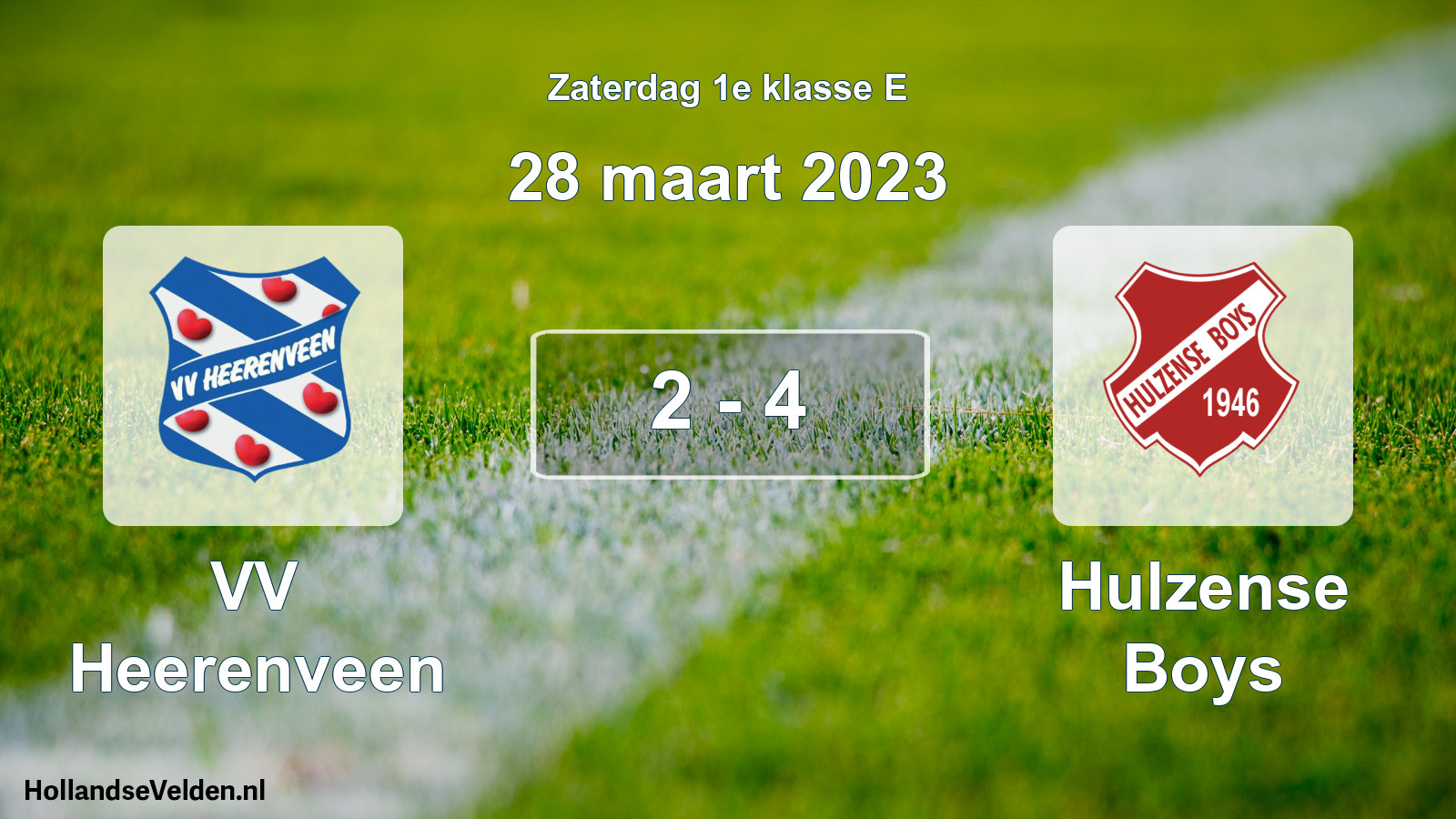 Total number of matches played: VV Heerenveen - Hulzense Boys 2 - 4 (28 March 2023)
